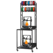 Bild in Galerie-Viewer laden, SucceBuy 4-Tier 3D Printer Filament Storage Rack with Wheels Printer Stand Spools Holder Cart for 3D Printing Station Office
