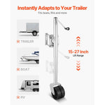 SucceBuy 2000LBS Trailer Jack with Wheel Swivel Boat Jack with PP Dual Wheel & Ergonomic Handle 15-27in Lift Range for RVs Boats