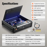 Charger l'image dans la visionneuse de galerie, SucceBuy Gun Safe Q235 Steel Pistol Safe with 3-Way Quick Access Gun Case Gun Box Advanced Biometric Technology Travel Gun Safe
