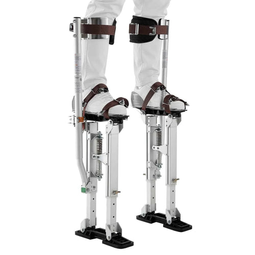 Amocart 228 lbs Drywall Stilts 16.1–24.1in Adjustable Aluminum Painter Stilts Non-Slip Rubber Feet Dual Spring Shock Absorption