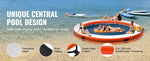 Amocart Inflatable Floating Dock 10x8FT Non-Slip Water Detachable Ladder Portable Carrying Bag Floating Platform Island Raft