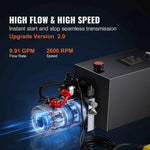 Amocart Hydraulic Pump 15 Quart Hydraulic Power Unit Double Acting Dump Trailer Pump 0.91GPM Flow Rate DC 12V Hydraulic Pump