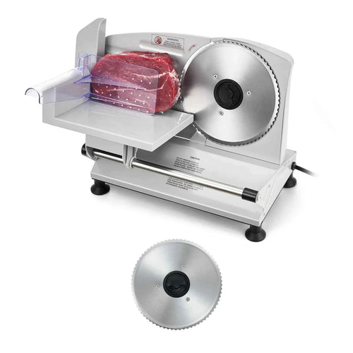 Amocart 6.7-8.7inch Meat Slicer Electric Deli Slicer Machine with two SUS420 Blades Food-Slicer for Meat Ham Baguett, Steak