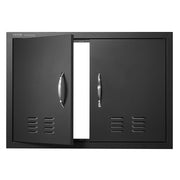 Load image into Gallery viewer, SucceBuy BBQ Access Door Double Outdoor Kitchen Door Wall Vertical Door with Handles and Ventss for BBQ Island Grilling Station

