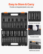 Amocart 19 Impact Socket Set 1/2" Impact Sockets Deep Socket 6-Point Sockets 1/2 Inches Drive Socket Impact 3/8 inch 1-1/2 inch