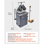 Amocart 2.2KW Electric Roll Bending Machine with 180° Maximum Bending Angle Support Horizontal/Vertical Operation (220V 60Hz)
