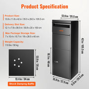Bild in Galerie-Viewer laden, SucceBuy Package Delivery Boxes Galvanized Steel Wall Mount Waterproof Mailbox with Coded Lock Anti Theft Baffle for Curbside
