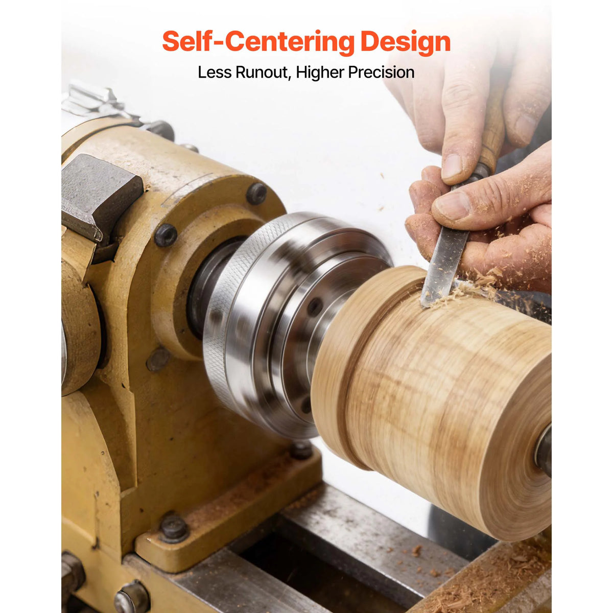 SucceBuy 4 Inch Wood Lathe Chuck 4-Jaw Self-Centering Wood Turning Chuck Set with 1in x 8TPI Thread & Adapter for Woodworking Amocart