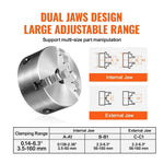 Amocart 3-Jaw Lathe Chuck 160mm / 200mm / 250mm Self-Centering Lathe Chuck Multiple Clamping Range for Lathe Printer Machining