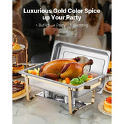 Bild in Galerie-Viewer laden, SucceBuy 8 Qt 2 4 Pack Chafing Dish Buffet Set Stainless Steel Chafer with 4 Full Size Pans Rectangle Catering Warmer Server
