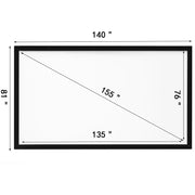 Charger l'image dans la visionneuse de galerie, Amocart Projector Screen 92 100 110 120 130 135 155in Aluminum Fixed Frame 16:9 4K HD Home Cinema Theater WallMountable Display

