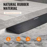 Load image into Gallery viewer, Amocart 1.2" Rise Threshold Ramp Cuttable Natural Rubber Wheelchair Ramp Scooter with Double-Sided Tape for Doorways Driveways
