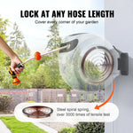 Amocart Retractable Hose Reel 180° Swivel Bracket Wall-Mounted Garden Water Hose Reel with 9-Pattern Nozzle Automatic Rewind