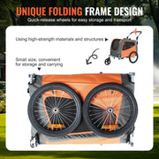 Load image into Gallery viewer, Amocart 66lbs Dog Bike Trailer2-in-1Pet Stroller Folding Cart Frame Bicycle Carrier with Wheels Universal Coupler for Dogs
