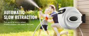 Load image into Gallery viewer, Amocart Retractable Hose Reel 180° Swivel Bracket Wall-Mounted Garden Water Hose Reel with 9-Pattern Nozzle Automatic Rewind
