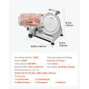 Load image into Gallery viewer, SucceBuy Commercial Meat Slicer 10 inch 320W Food-Slicer with SUS420 Blade 0-0.4 inch Adjustable Thickness for Frozen Meat Ham - AMOCART
