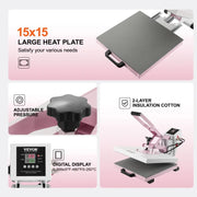 Load image into Gallery viewer, Amocart Heat Press 15 X 15 In Heat Press Machine Slide Out Heat Transfer Machine Fast Even Heating 2-Layer Insulation Cotton

