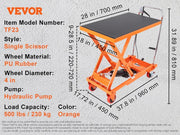 Load image into Gallery viewer, Amocart 330/500lbs Hydraulic Lift Table Cart Manual Single Scissor Platform with 4 Wheels and Non-slip Pad
