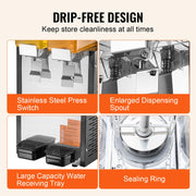 Load image into Gallery viewer, SucceBuy 1/2 Tanks Commercial Beverage Dispenser 10L/12L/18L Per Tank Juice Dispenser Stainless Steel Ice Tea Drink Machine
