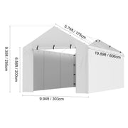 Bild in Galerie-Viewer laden, SucceBuy Carport Replacement Canopy Cover Garage Top Tent Shelter Tarp Heavy-Duty Waterproof &amp; UV Protected with Ball Bungees
