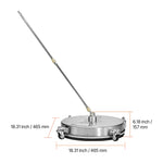 Amocart Pressure Washer Surface Cleaner PE/Stainless Steel Pressure Washer Attachments with 4 Wheels for Concrete Patio Deck