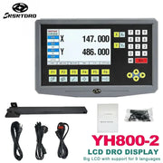 Load image into Gallery viewer, LCD DRO  Display YH800-2 2 Axis  19 language AC90-260V Displacement sensor  50-1000mm Linear Scale Encoder Grating Ruler
