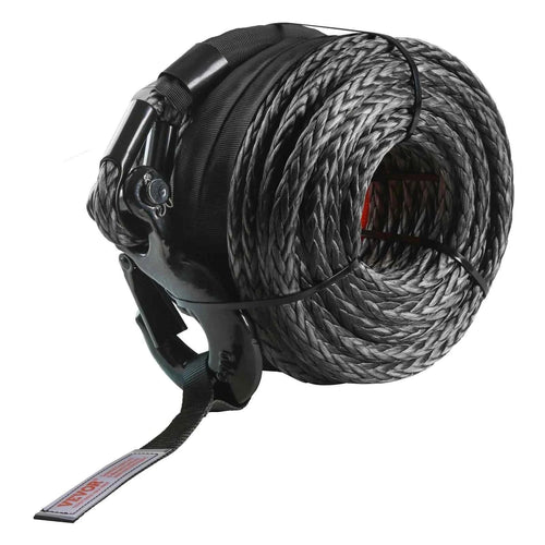 Amocart 26500/32000 lbs Synthetic Winch Rope Truck Boat Replacement Line Cable Rope W/ Forged Hook ATV Car Outdoor Accessories