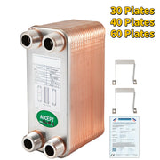 Load image into Gallery viewer, SucceBuy 30 40 60 Plates Heat Exchanger Wort Chiller Stainless Steel Homebrew Brewing Beer Cooler Counter Chiller Water Heating - AMOCART
