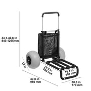 Bild in Galerie-Viewer laden, SucceBuy Beach Dolly with Big Wheels for Sand 165LBS Loading Capacity Folding Sand Cart with Cargo Deck Balloon Wheels for Beach
