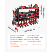 Bild in Galerie-Viewer laden, SucceBuy 4-Layer Hand Power Tool Organizer Rack Wall Mounted Pegboards Electric Drill Storage Holder for Garage Workshop
