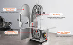 Amocart Commercial Electric Meat Bandsaw 650W 1800W Stainless Steel Countertop  Sawing Machine Frozen Fish Cutter for Pork