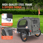 Amocart 88lbs Dog Bike Trailer Pet Cart Bicycle Carrier with Wheels Coupler Reflectors Flag Collapsible to Store for Dogs