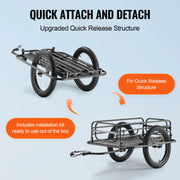 Load image into Gallery viewer, Amocart 275 lbs Bike Cargo Trailer Bicycle Wagon Cart Foldable Compact Storage with Universal Hitch 20" Wheels fits Most Bike
