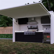 Charger l'image dans la visionneuse de galerie, Pod de cuisine extérieur de jardin/terrasse noir/gris personnalisé avec porte, étanche, en acier inoxydable 304, avec abri de jardin
