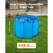 Charger l'image dans la visionneuse de galerie, Amocart Canvas Fish Pond 448.8Gal Above Ground Fish Pond, Foldable PVC Koi Tank with Frame and Drain Valve for Aquaculture Blue

