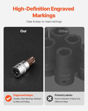 Load image into Gallery viewer, Amocart Torx Bit SocketSet 34-Piece Solid Star and Tamper Proof T6-T70 S2 AlloySteel and Cr-V Steel Drives Enhanced StorageCase
