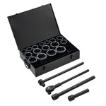 SucceBuy Drive Impact Socket Set 6 Point Shallow Impact Sockets with Extension Bars Cr-V Steel Size Marking and Carrying Case