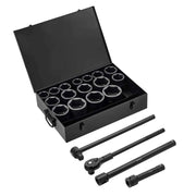 Load image into Gallery viewer, Amocart Drive Impact Socket Set 6 Point Shallow Impact Sockets with Extension Bars Cr-V Steel Size Marking and Carrying Case
