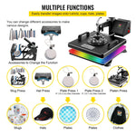 Amocart Combo Heat Press Machine 5/6/8 in 1 30*38CM 38*38CM Muntifunctional Sublimation Printer Transfer Mug Hat Plate T-Shirt