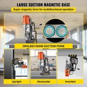 Bild in Galerie-Viewer laden, Amocart MD50 50mm Magnetic Drill Press Kit 1680W Electric Bench Drilling Machine 2900LBS Magnet Force HSS Annular Cutter Bits
