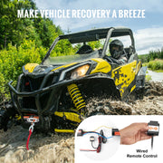 Charger l'image dans la visionneuse de galerie, Treuil électrique SucceBuy 3500lbs pour VTT/UTV avec câble synthétique de 12 m, treuil de voiture en aluminium étanche IP55 pour remorquage de bateau et de camion
