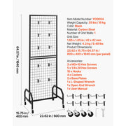 Bild in Galerie-Viewer laden, SucceBuy Grid Wall Panel Wire Grid Panels Display Rack Movable Art Display Shelf with Wheel Carbon Steel Gridwall for Craft Show
