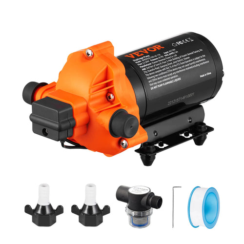 SucceBuy RV Water Pressure Diaphragm Pump 3.3GPM / 3.5GPM / 5.5GPM Adjustable  Priming Sprayer Pump for Camper Marine Boat Lawn
