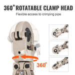 Amocart Copper Press Tool Tube Fittings Crimping Kit Pro Press Crimper w/ 1/2" 3/4" 1" Quick Change Jaws 360° Rotatable Crimper