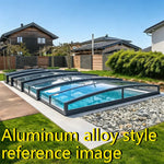 Any Size Custom Reinforced Aluminum Pool Cover Telescopic Push Pull Wind Frost Resist Villa Courtyard Outdoor Pool Protect Roof