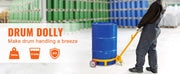 Bild in Galerie-Viewer laden, Amocart 55Gal 1200Lbs Oil Drum Trolley Heavy Duty Removable Hydraulic Block Auxiliary Handcart with Wheels for Warehouse Winery

