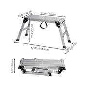 Bild in Galerie-Viewer laden, SucceBuy Folding Work Platform 330 lbs Load Capacity Aluminum Drywall Stool Ladder Heavy Duty Work Bench w/ Non-Slip Feet
