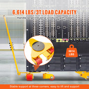 Charger l'image dans la visionneuse de galerie, SucceBuy Machinery Skate Dolly Industrial Heavy Duty Mover with Handle 360° Swivel Wheels Non-Slip Cap for Warehouse Workshop
