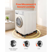 Charger l'image dans la visionneuse de galerie, 1100 lbs Furniture Mover Dolly Fridge Stand with 8 Locking Twin Wheels 27.5 -35.4in Adjustable Mobile Base for Washer
