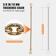 Load image into Gallery viewer, Amocart 2-Pack G80 Transport Binder Chain 3/8"5/16" Tow Chain with Clevis Hooks Logging Chain for Towing Truck Tie Down Binding
